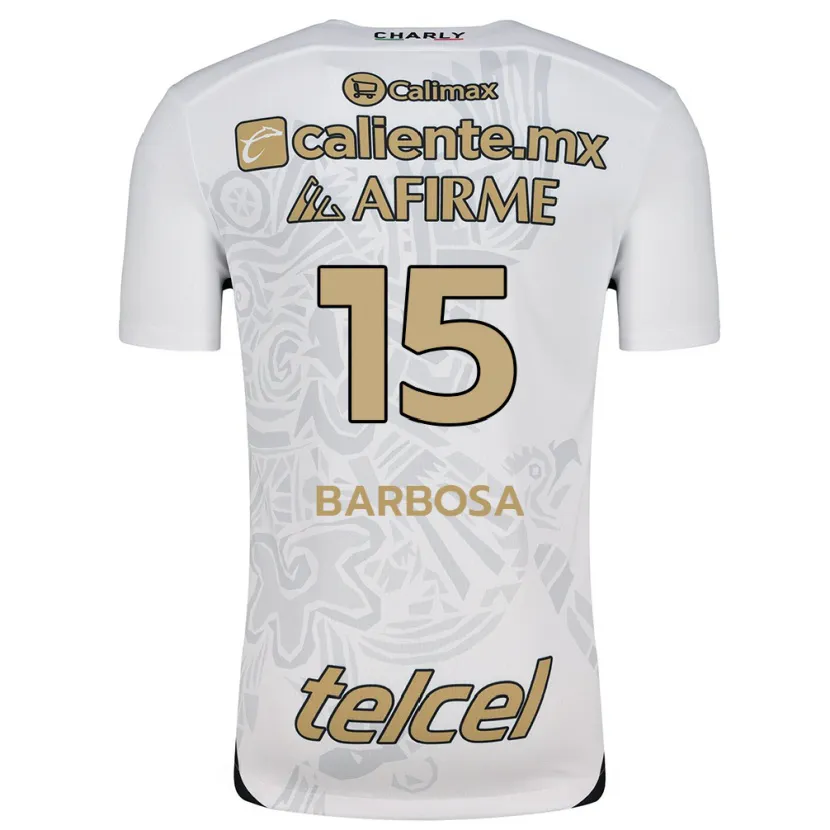 Danxen Mænd Diego Barbosa #15 Hvid Sort Udebane Spillertrøjer 2024/25 Trøje T-Shirt