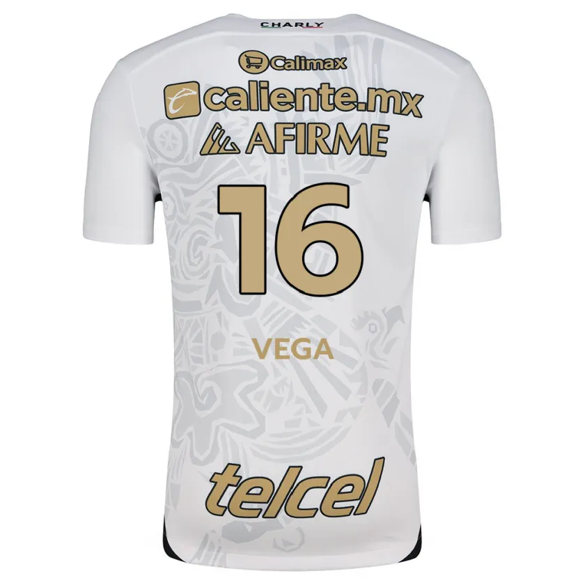 Danxen Mænd Alan Vega #16 Hvid Sort Udebane Spillertrøjer 2024/25 Trøje T-Shirt