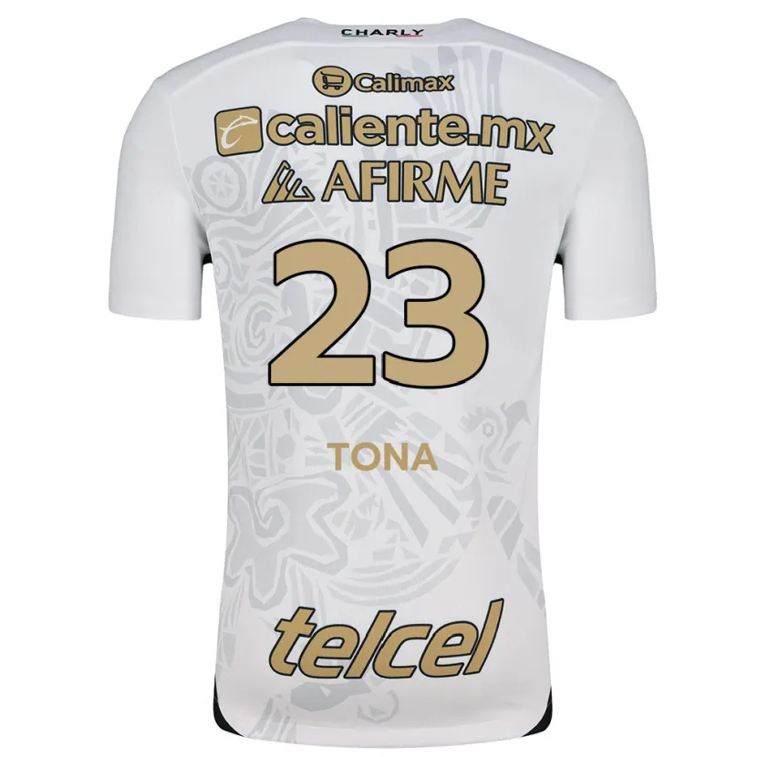 Danxen Mænd Iván Tona #23 Hvid Sort Udebane Spillertrøjer 2024/25 Trøje T-Shirt