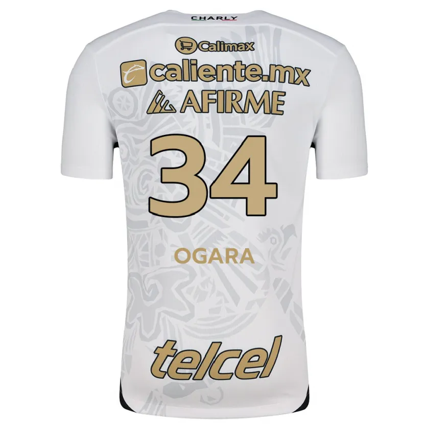 Danxen Mænd Gerson Ogara #34 Hvid Sort Udebane Spillertrøjer 2024/25 Trøje T-Shirt
