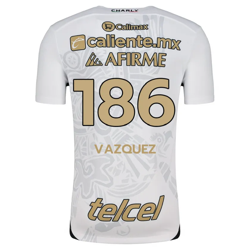 Danxen Mænd Octavio Vázquez #186 Hvid Sort Udebane Spillertrøjer 2024/25 Trøje T-Shirt