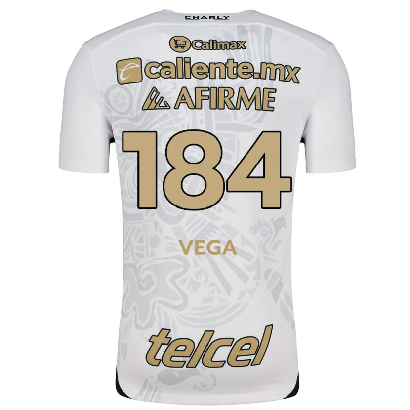 Danxen Mænd Daniel Vega #184 Hvid Sort Udebane Spillertrøjer 2024/25 Trøje T-Shirt