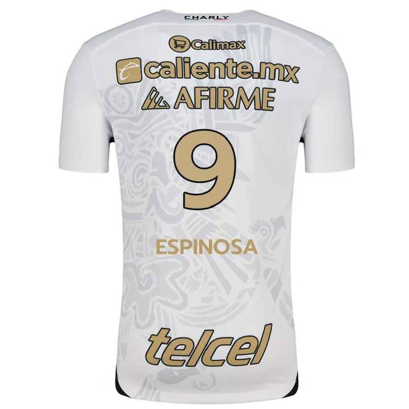 Danxen Mænd Daniela Espinosa #9 Hvid Sort Udebane Spillertrøjer 2024/25 Trøje T-Shirt