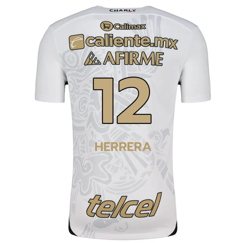 Danxen Mænd Melissa Herrera #12 Hvid Sort Udebane Spillertrøjer 2024/25 Trøje T-Shirt