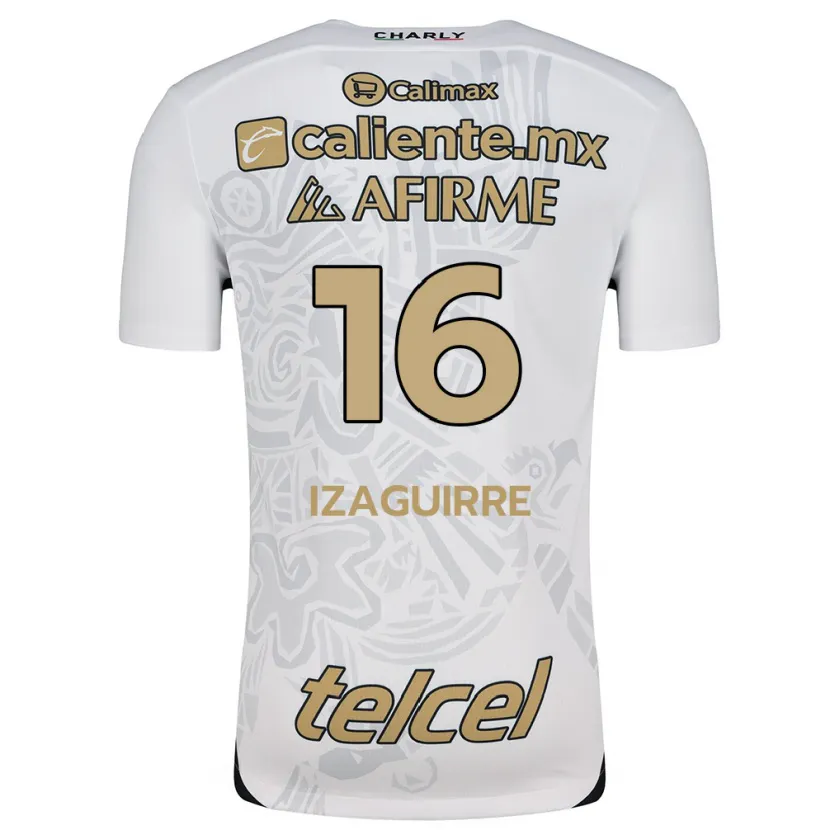 Danxen Mænd Estefanía Izaguirre #16 Hvid Sort Udebane Spillertrøjer 2024/25 Trøje T-Shirt