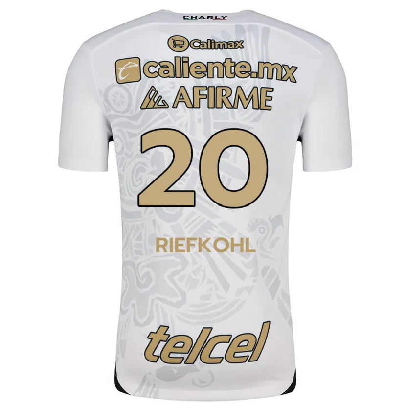Danxen Mænd Luciana Riefkohl #20 Hvid Sort Udebane Spillertrøjer 2024/25 Trøje T-Shirt