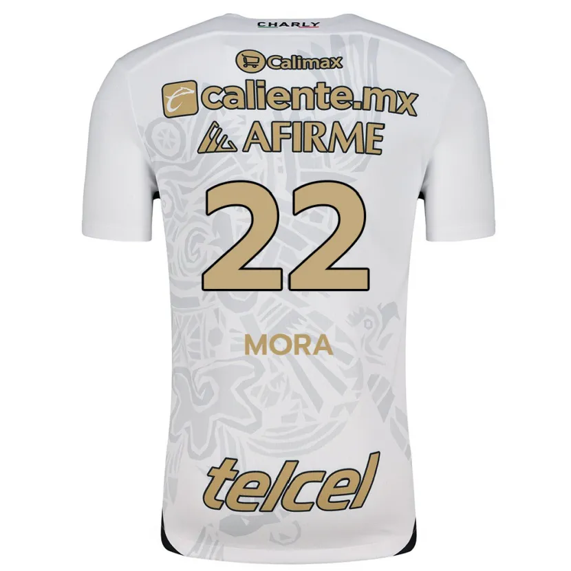 Danxen Mænd Bianca Mora #22 Hvid Sort Udebane Spillertrøjer 2024/25 Trøje T-Shirt