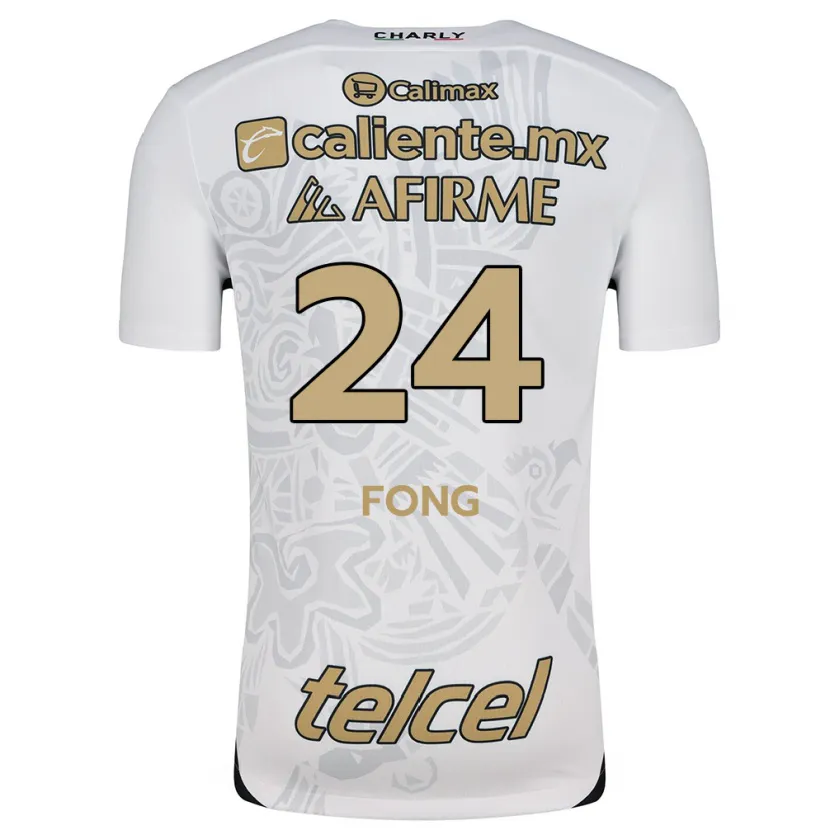 Danxen Mænd Michel Fong #24 Hvid Sort Udebane Spillertrøjer 2024/25 Trøje T-Shirt