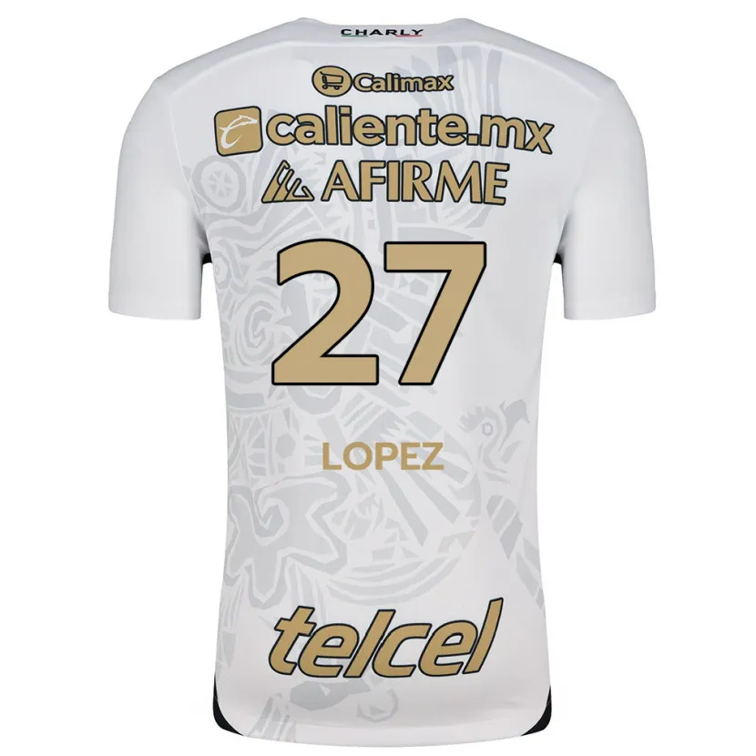 Danxen Mænd Victoria López #27 Hvid Sort Udebane Spillertrøjer 2024/25 Trøje T-Shirt
