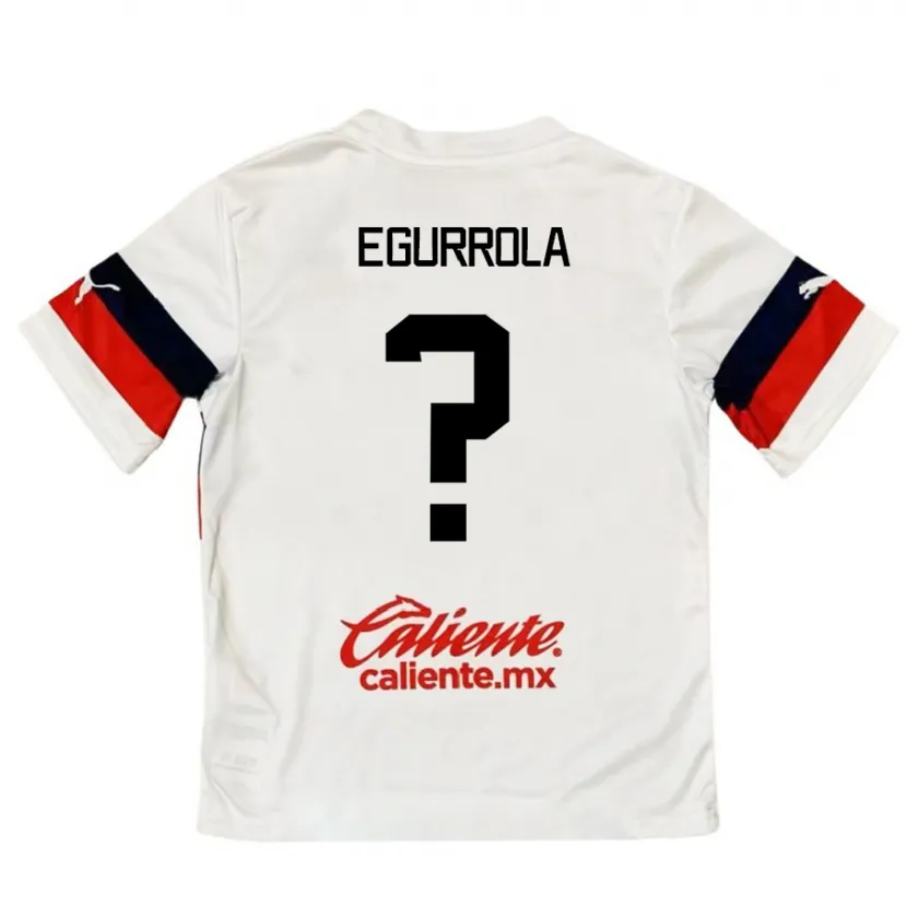 Danxen Mænd Luis Egurrola #0 Hvid Rød Udebane Spillertrøjer 2024/25 Trøje T-Shirt