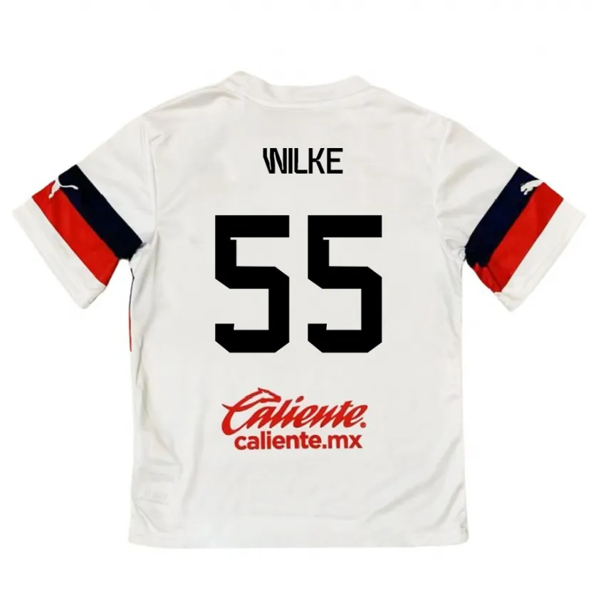 Danxen Mænd Teun Wilke #55 Hvid Rød Udebane Spillertrøjer 2024/25 Trøje T-Shirt