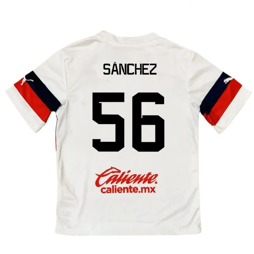 Danxen Mænd Benjamín Sánchez #56 Hvid Rød Udebane Spillertrøjer 2024/25 Trøje T-Shirt