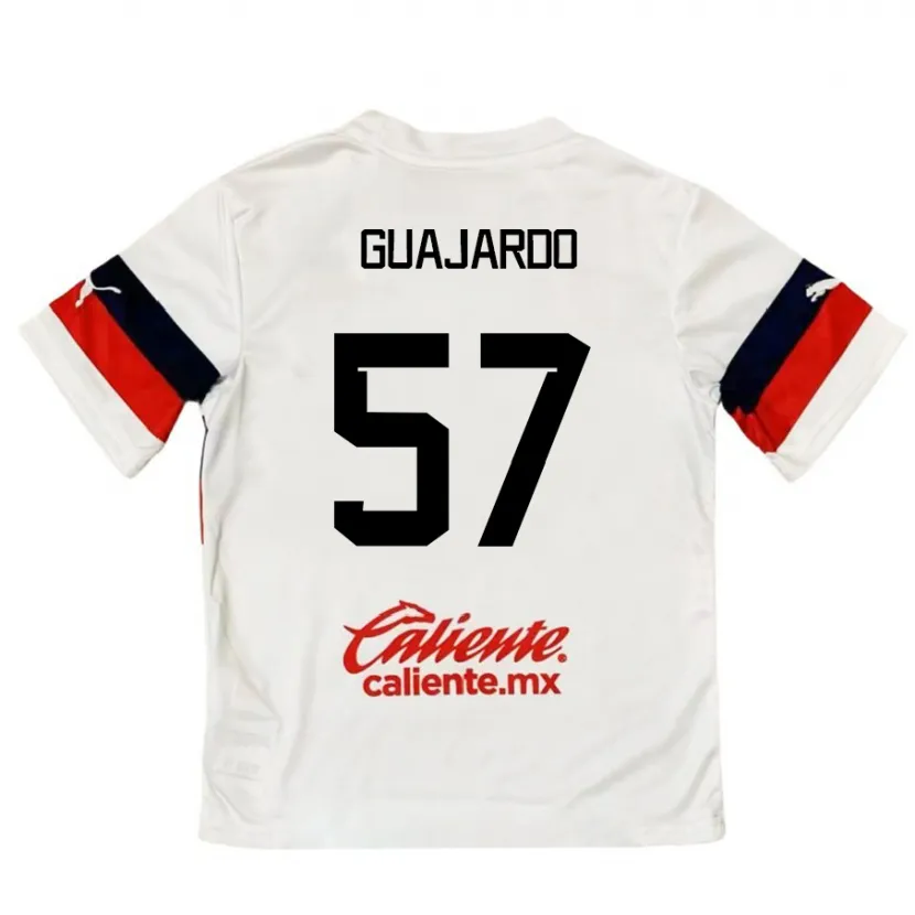 Danxen Mænd Dylan Guajardo #57 Hvid Rød Udebane Spillertrøjer 2024/25 Trøje T-Shirt