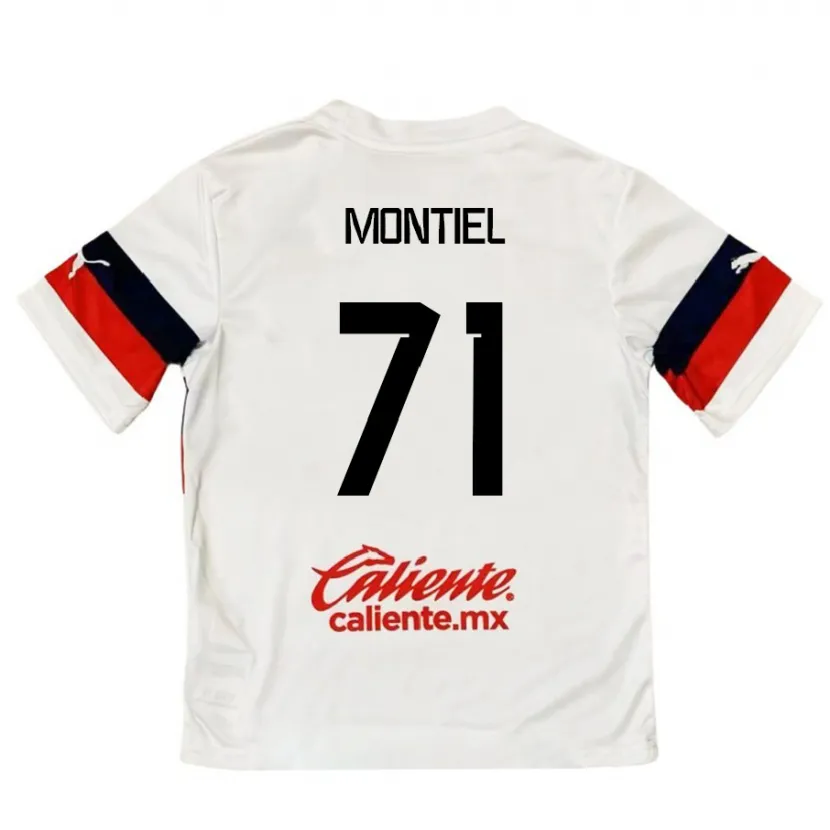 Danxen Mænd Erick Montiel #71 Hvid Rød Udebane Spillertrøjer 2024/25 Trøje T-Shirt