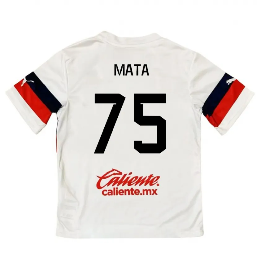 Danxen Mænd Hugo Mata #75 Hvid Rød Udebane Spillertrøjer 2024/25 Trøje T-Shirt