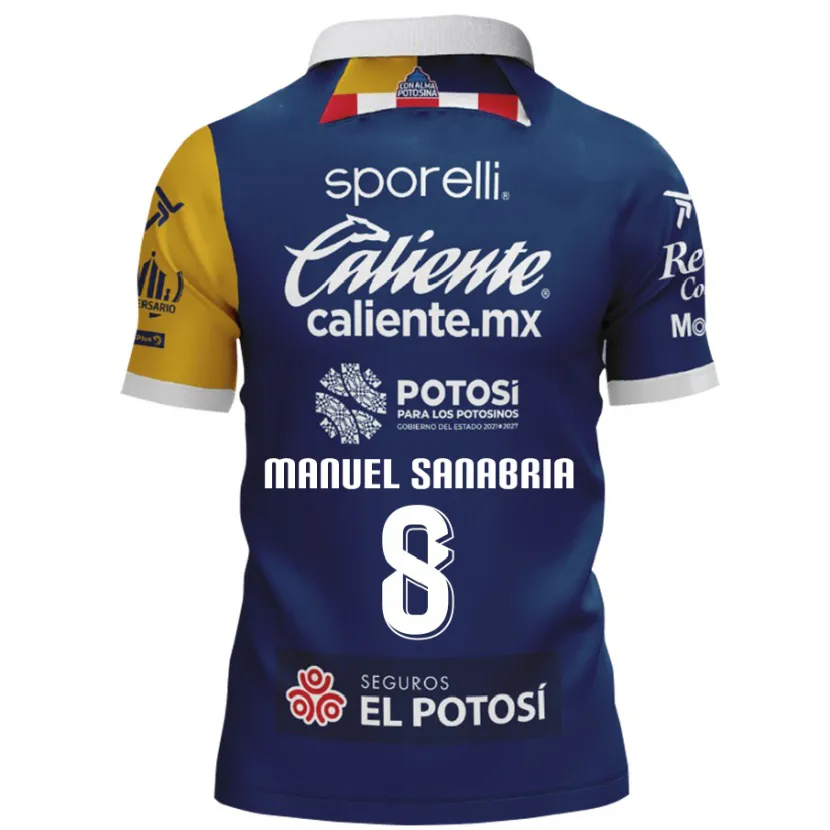 Danxen Mænd Juan Manuel Sanabria #8 Blå Gul Udebane Spillertrøjer 2024/25 Trøje T-Shirt