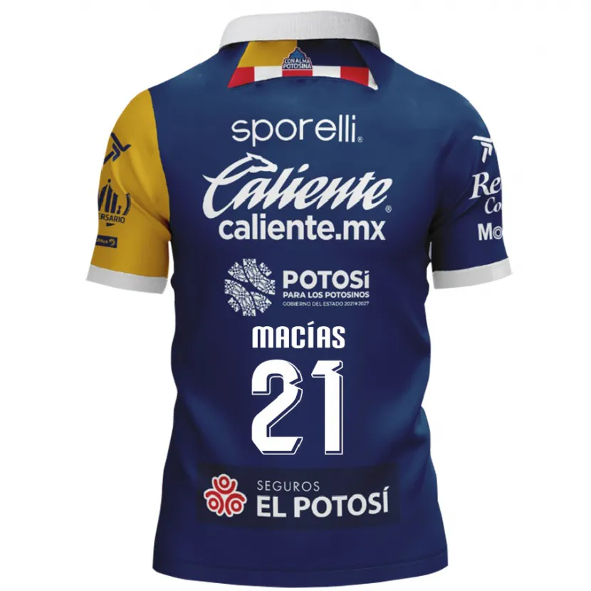 Danxen Mænd Óscar Macías #21 Blå Gul Udebane Spillertrøjer 2024/25 Trøje T-Shirt
