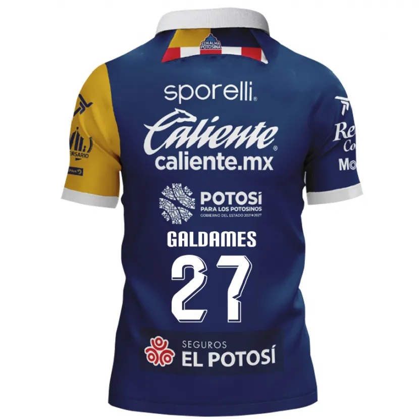 Danxen Mænd Benjamín Galdames #27 Blå Gul Udebane Spillertrøjer 2024/25 Trøje T-Shirt