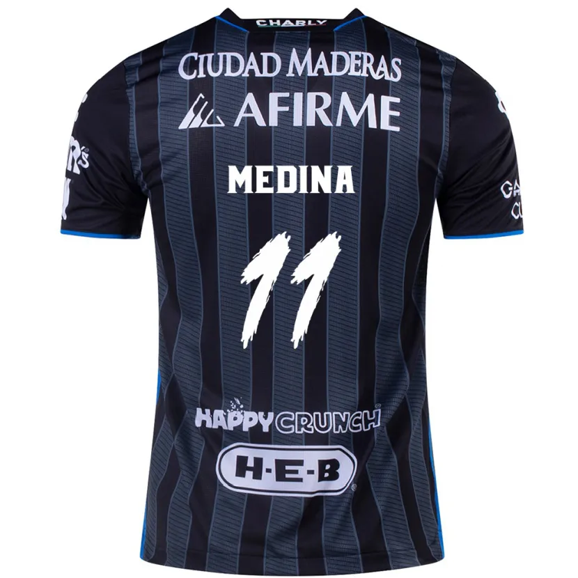 Danxen Mænd Alan Medina #11 Hvid Sort Udebane Spillertrøjer 2024/25 Trøje T-Shirt