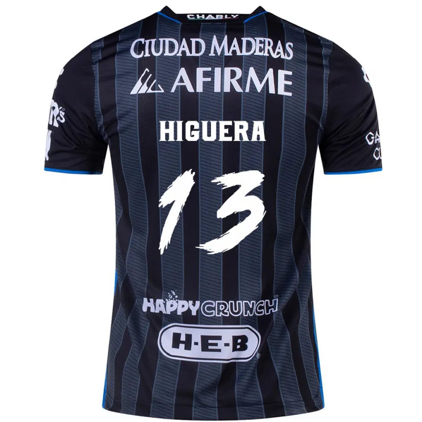 Danxen Mænd Carlos Higuera #13 Hvid Sort Udebane Spillertrøjer 2024/25 Trøje T-Shirt