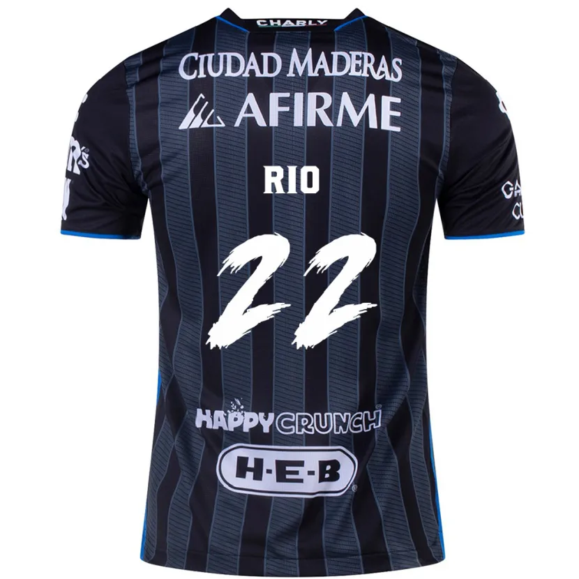 Danxen Mænd Martín Rio #22 Hvid Sort Udebane Spillertrøjer 2024/25 Trøje T-Shirt