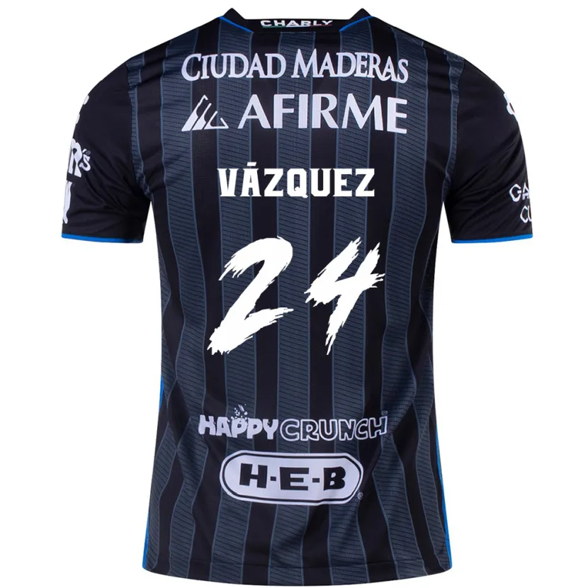 Danxen Mænd Brayton Vázquez #24 Hvid Sort Udebane Spillertrøjer 2024/25 Trøje T-Shirt
