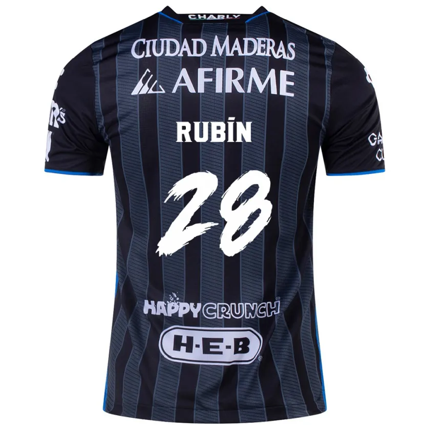 Danxen Mænd Rubio Rubín #28 Hvid Sort Udebane Spillertrøjer 2024/25 Trøje T-Shirt