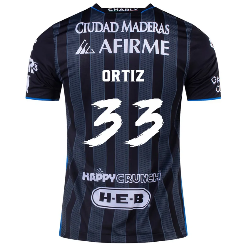 Danxen Mænd Pablo Ortiz #33 Hvid Sort Udebane Spillertrøjer 2024/25 Trøje T-Shirt
