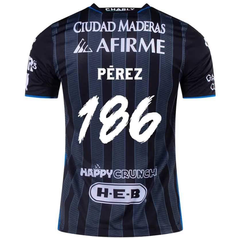 Danxen Mænd José Pérez #186 Hvid Sort Udebane Spillertrøjer 2024/25 Trøje T-Shirt