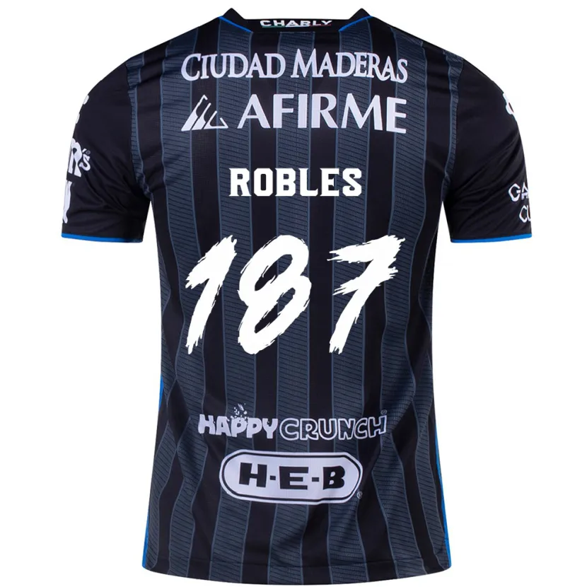 Danxen Mænd Juan Robles #187 Hvid Sort Udebane Spillertrøjer 2024/25 Trøje T-Shirt