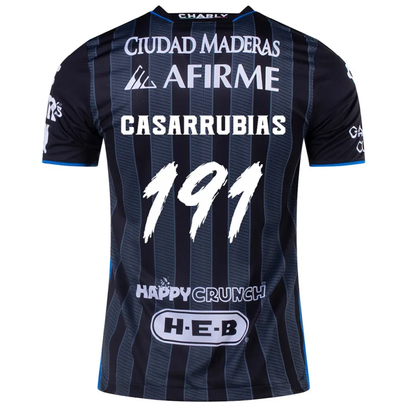 Danxen Mænd Aaron Casarrubias #191 Hvid Sort Udebane Spillertrøjer 2024/25 Trøje T-Shirt