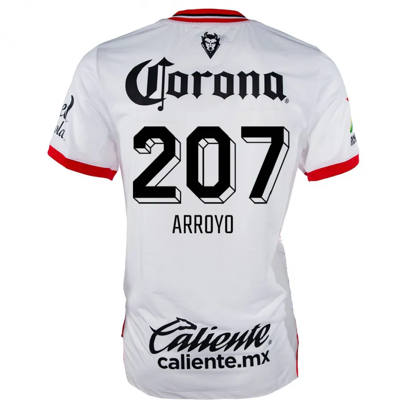 Danxen Mænd José Arroyo #207 Hvid Rød Udebane Spillertrøjer 2024/25 Trøje T-Shirt