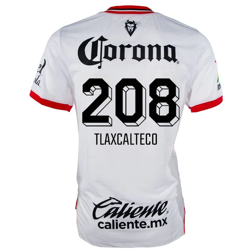 Danxen Mænd Sait Tlaxcalteco #208 Hvid Rød Udebane Spillertrøjer 2024/25 Trøje T-Shirt