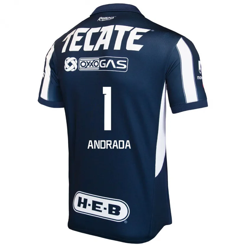 Danxen Kvinder Esteban Andrada #1 Blå Rød Hvid Hjemmebane Spillertrøjer 2024/25 Trøje T-Shirt