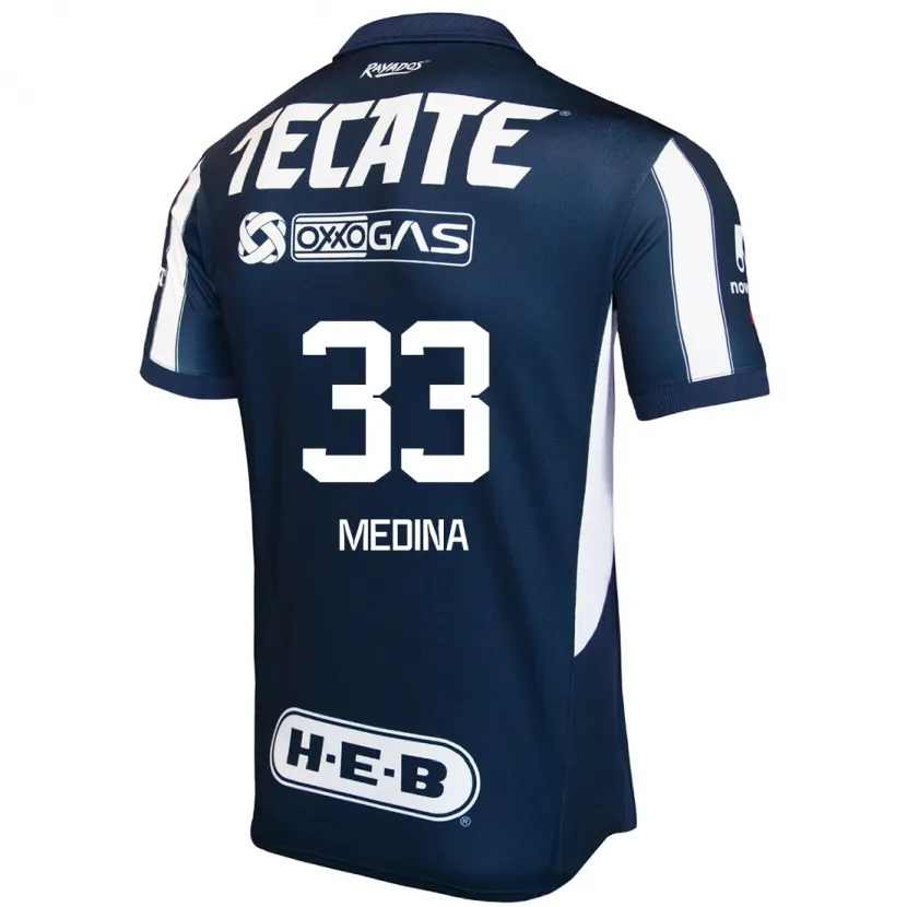 Danxen Kvinder Stefan Medina #33 Blå Rød Hvid Hjemmebane Spillertrøjer 2024/25 Trøje T-Shirt