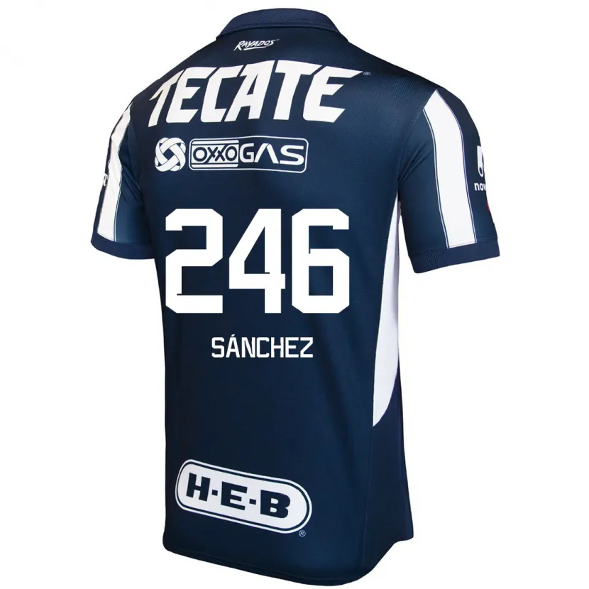 Danxen Kvinder Diego Sánchez #246 Blå Rød Hvid Hjemmebane Spillertrøjer 2024/25 Trøje T-Shirt