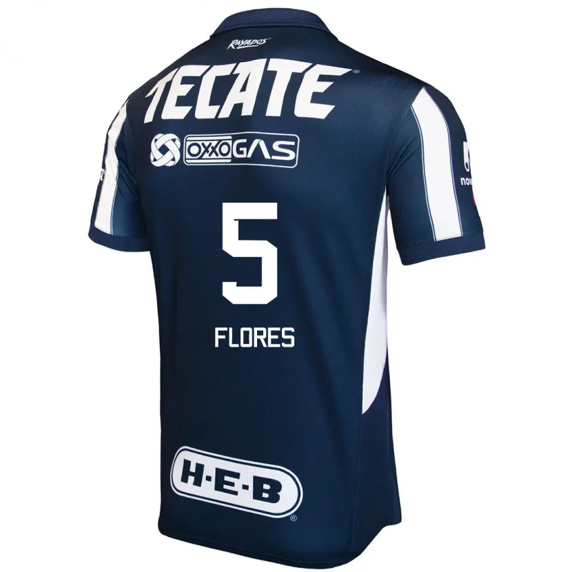 Danxen Kvinder Monica Flores #5 Blå Rød Hvid Hjemmebane Spillertrøjer 2024/25 Trøje T-Shirt