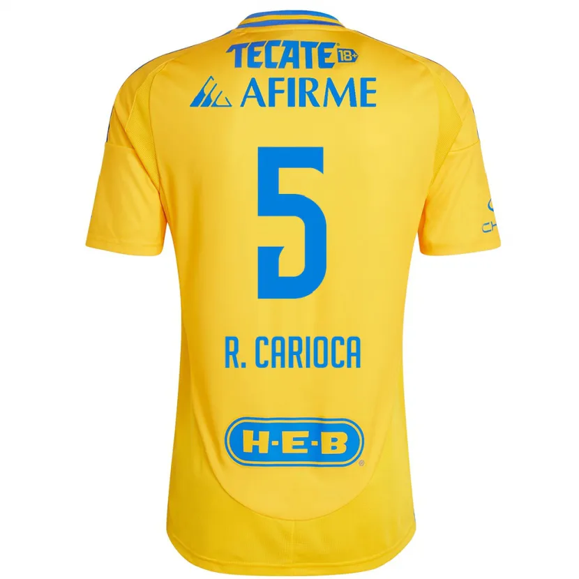 Danxen Kvinder Rafael Carioca #5 Guld Gul Hjemmebane Spillertrøjer 2024/25 Trøje T-Shirt