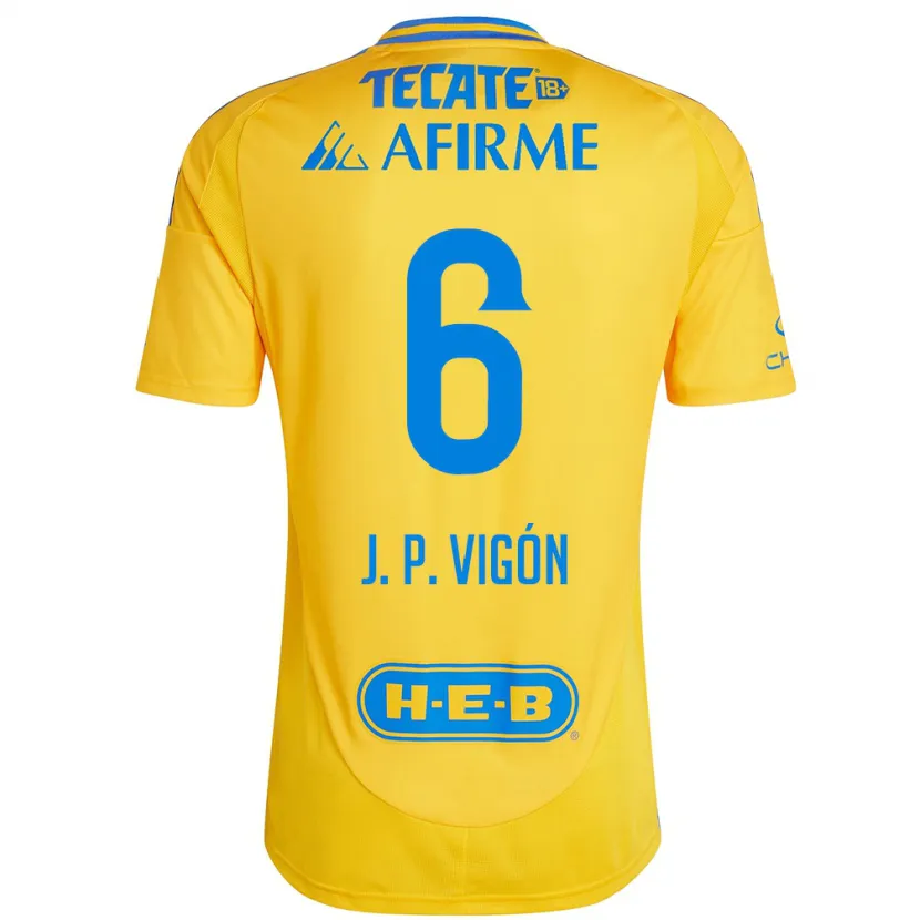 Danxen Kvinder Juan Pablo Vigón #6 Guld Gul Hjemmebane Spillertrøjer 2024/25 Trøje T-Shirt