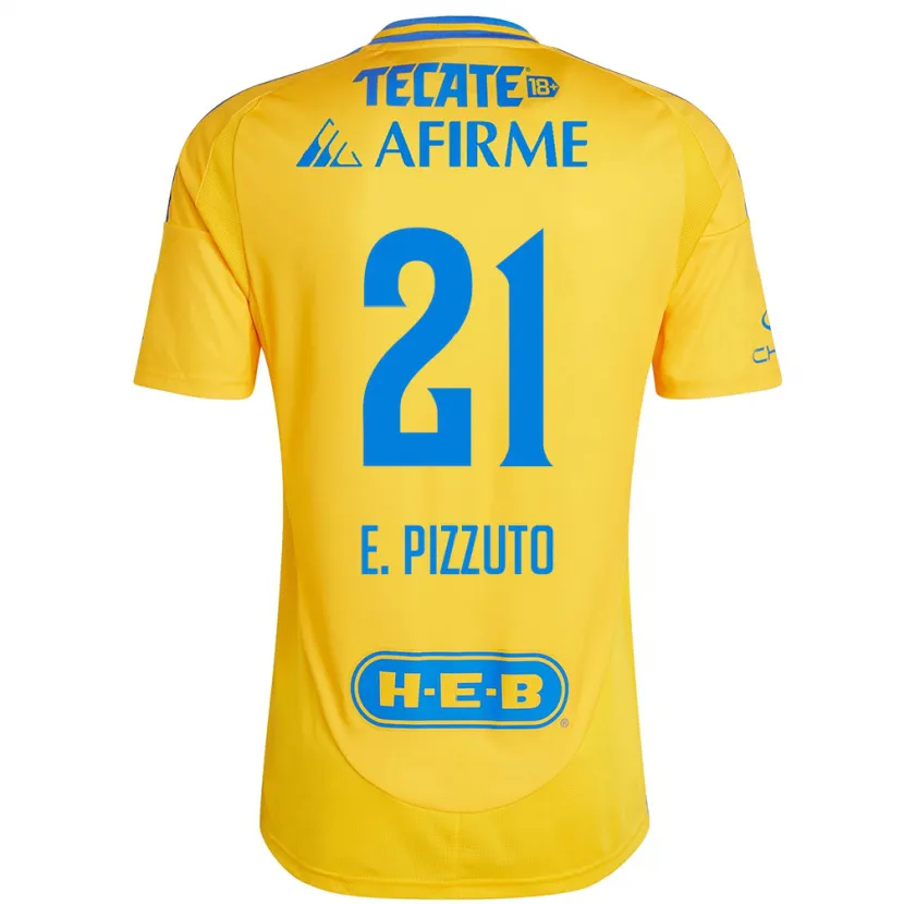 Danxen Kvinder Eugenio Pizzuto #21 Guld Gul Hjemmebane Spillertrøjer 2024/25 Trøje T-Shirt