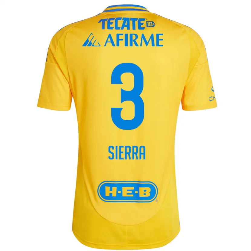 Danxen Kvinder Bianca Sierra #3 Guld Gul Hjemmebane Spillertrøjer 2024/25 Trøje T-Shirt