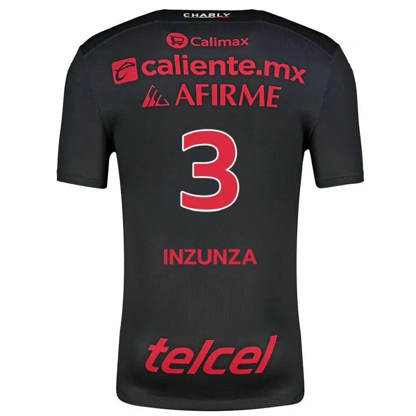 Danxen Kvinder Rafael Inzunza #3 Sort Rød Hjemmebane Spillertrøjer 2024/25 Trøje T-Shirt
