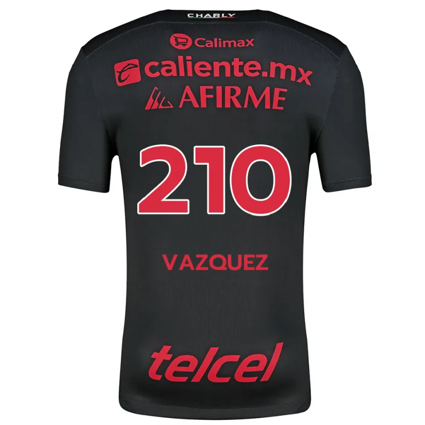 Danxen Kvinder Daniel Vázquez #210 Sort Rød Hjemmebane Spillertrøjer 2024/25 Trøje T-Shirt