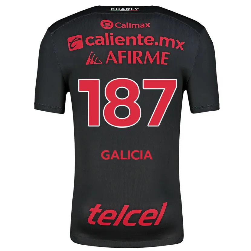 Danxen Kvinder Carlos Galicia #187 Sort Rød Hjemmebane Spillertrøjer 2024/25 Trøje T-Shirt