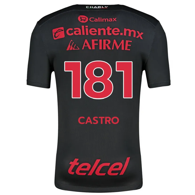 Danxen Kvinder José Castro #181 Sort Rød Hjemmebane Spillertrøjer 2024/25 Trøje T-Shirt