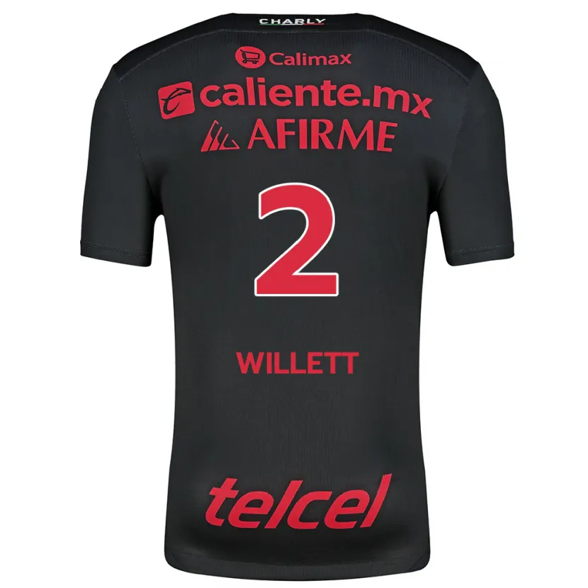 Danxen Kvinder Adyson Willett #2 Sort Rød Hjemmebane Spillertrøjer 2024/25 Trøje T-Shirt