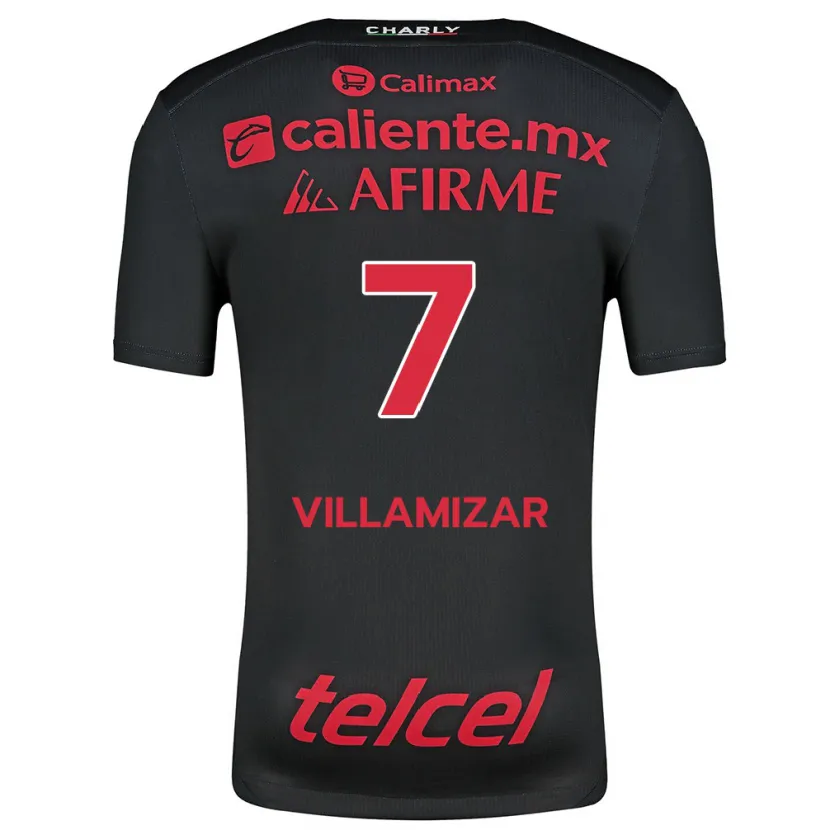 Danxen Kvinder Paola Villamizar #7 Sort Rød Hjemmebane Spillertrøjer 2024/25 Trøje T-Shirt