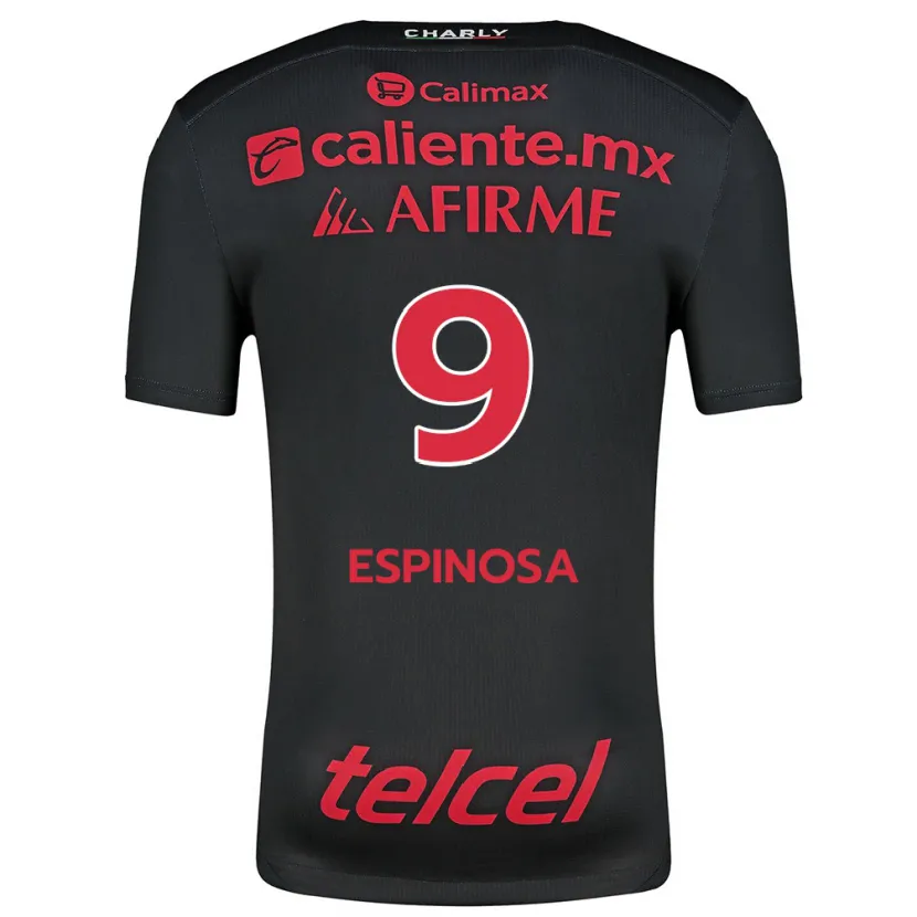 Danxen Kvinder Daniela Espinosa #9 Sort Rød Hjemmebane Spillertrøjer 2024/25 Trøje T-Shirt