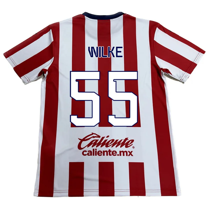 Danxen Kvinder Teun Wilke #55 Rød Hvid Hjemmebane Spillertrøjer 2024/25 Trøje T-Shirt