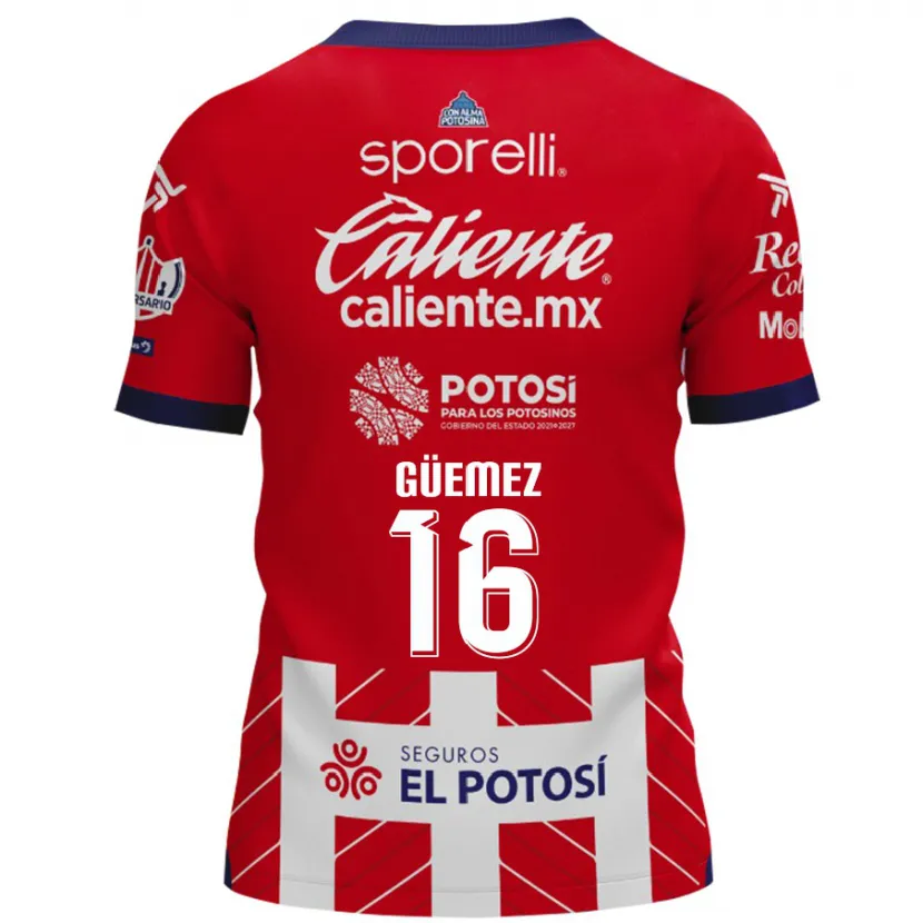 Danxen Kvinder Javier Güemez #16 Rød Hvid Hjemmebane Spillertrøjer 2024/25 Trøje T-Shirt